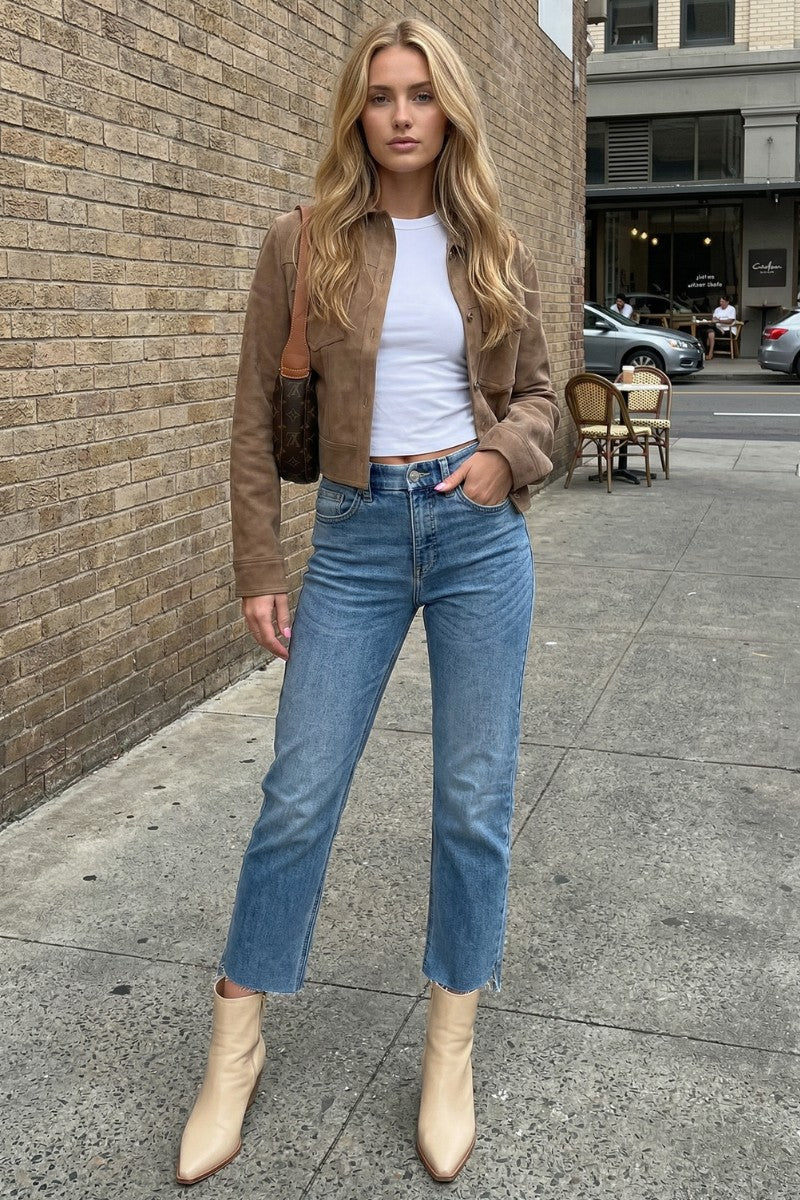 Cecilia Tummy Control High Rise Slim Straight Jeans - Glamourous Grace