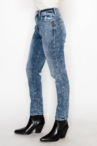Aubree High Rise Stretch Distressed Mom Jeans