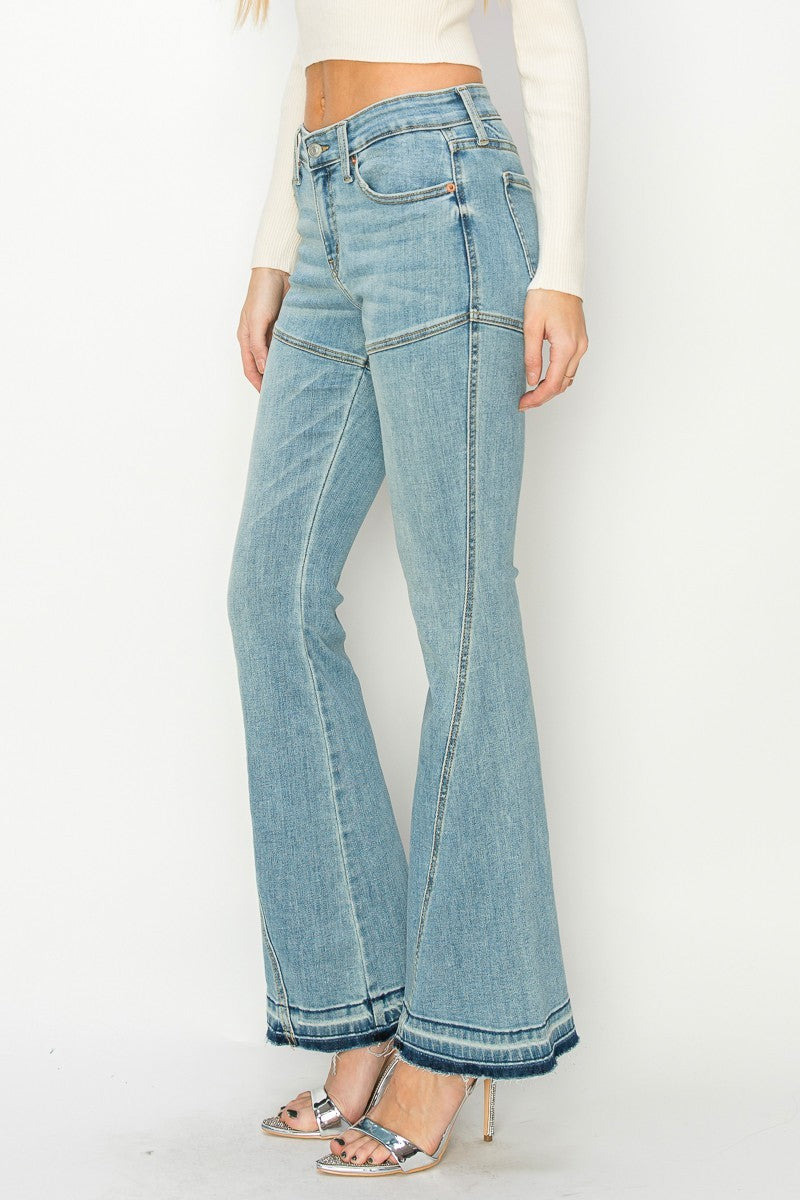 Brianna High Rise Skinny Flare Jeans (Reg & Plus) - Glamourous Grace