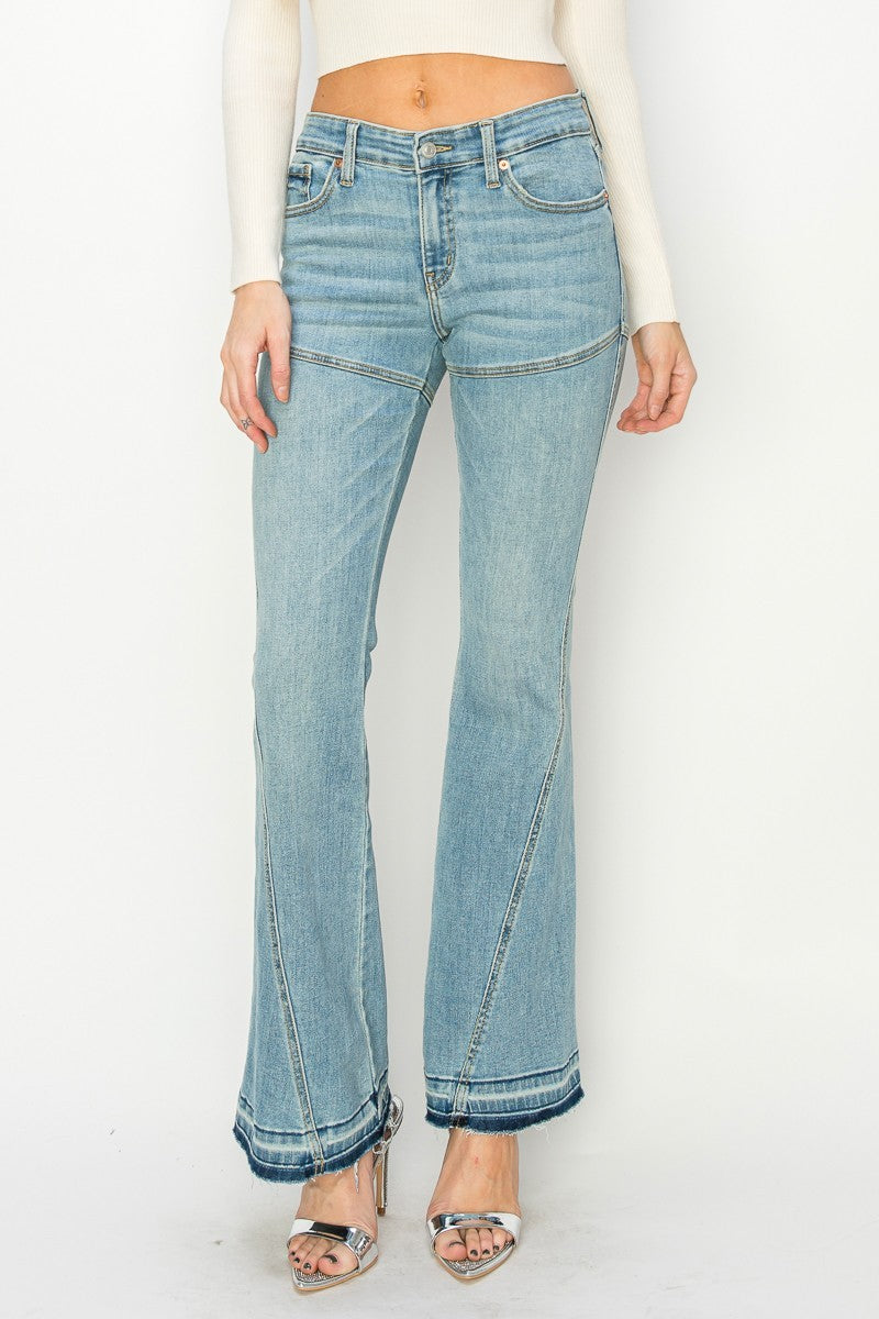Brianna High Rise Skinny Flare Jeans (Reg & Plus) - Glamourous Grace