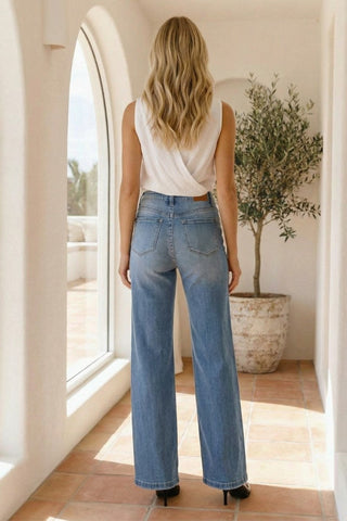 Claudia Tummy Control 90's Vintage High Rise Stretch Wide Jeans