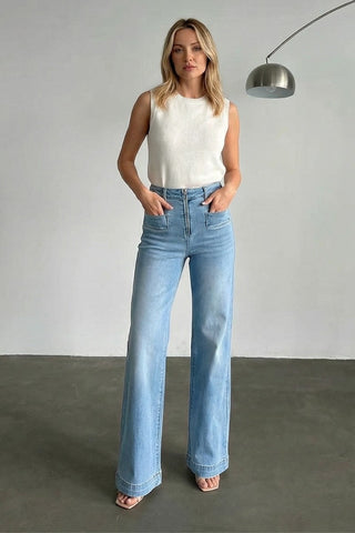 Noemi Eco Friendly Front Pocket Detail High Rise Flare Jeans
