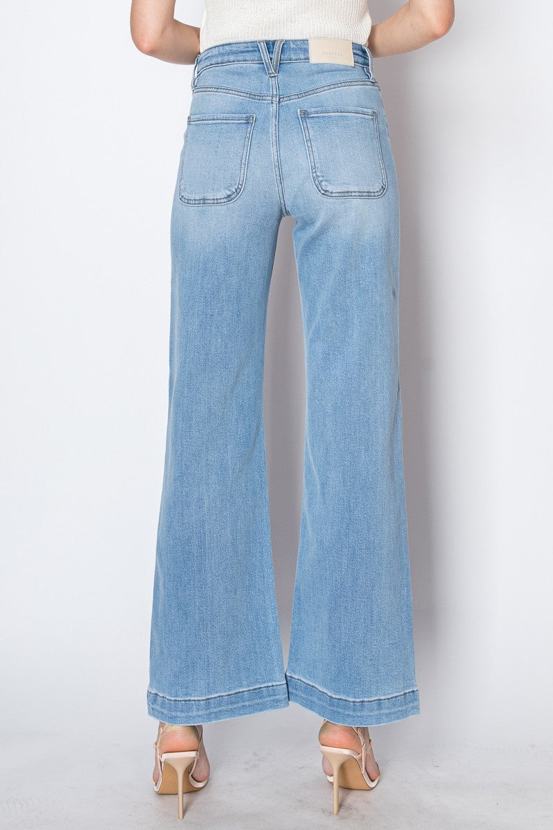 Noemi Eco Friendly Front Pocket Detail High Rise Flare Jeans - Glamourous Grace