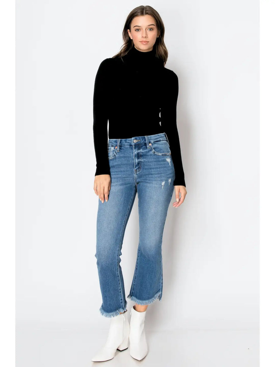 Eco Friendly Crop Flare Jeans - Glamourous Grace