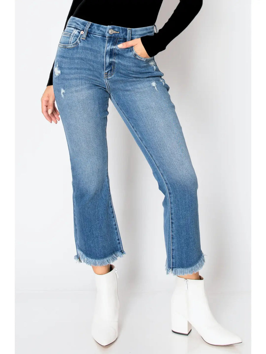 Eco Friendly Crop Flare Jeans - Glamourous Grace
