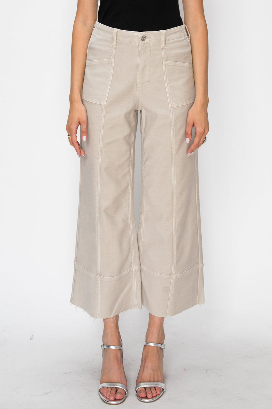 HIGH RISE SLIM CROP PALAZZO JEANS - Glamourous Grace