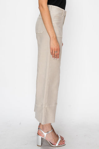 HIGH RISE SLIM CROP PALAZZO JEANS