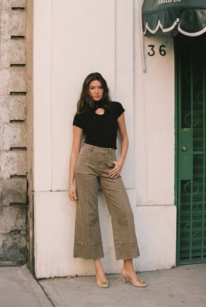 HIGH RISE SLIM CROP PALAZZO - Glamourous Grace