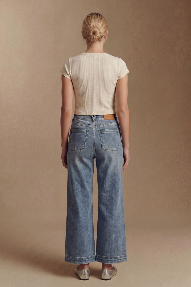 Aurelia Tummy Control High Rise Crop Palazzo Jeans - Glamourous Grace