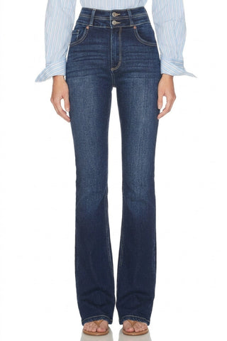 Julia Double Button High Rise Bootcut Jeans - Glamourous Grace