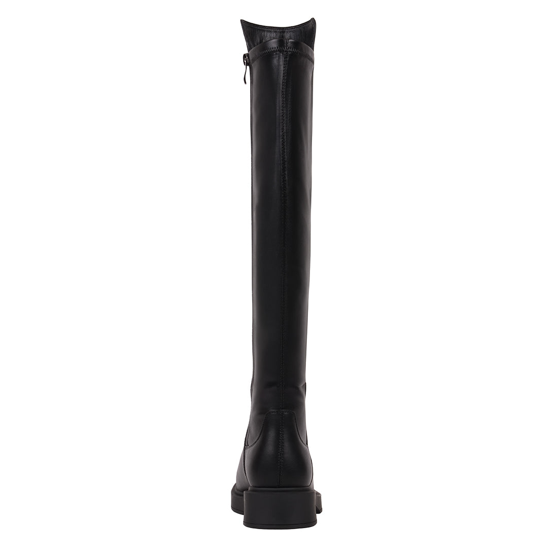Women's Ayla Classic Black Vegan Leather Riding Boots - Glamourous Grace