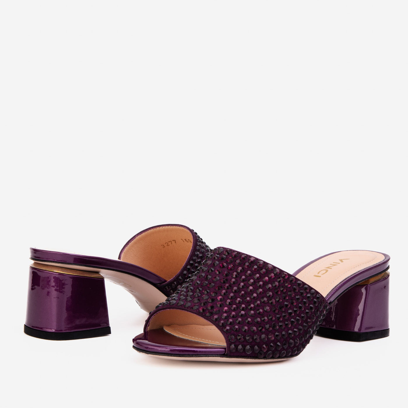 The Ailano Purple Glitter Leather Women Sandal - Glamourous Grace