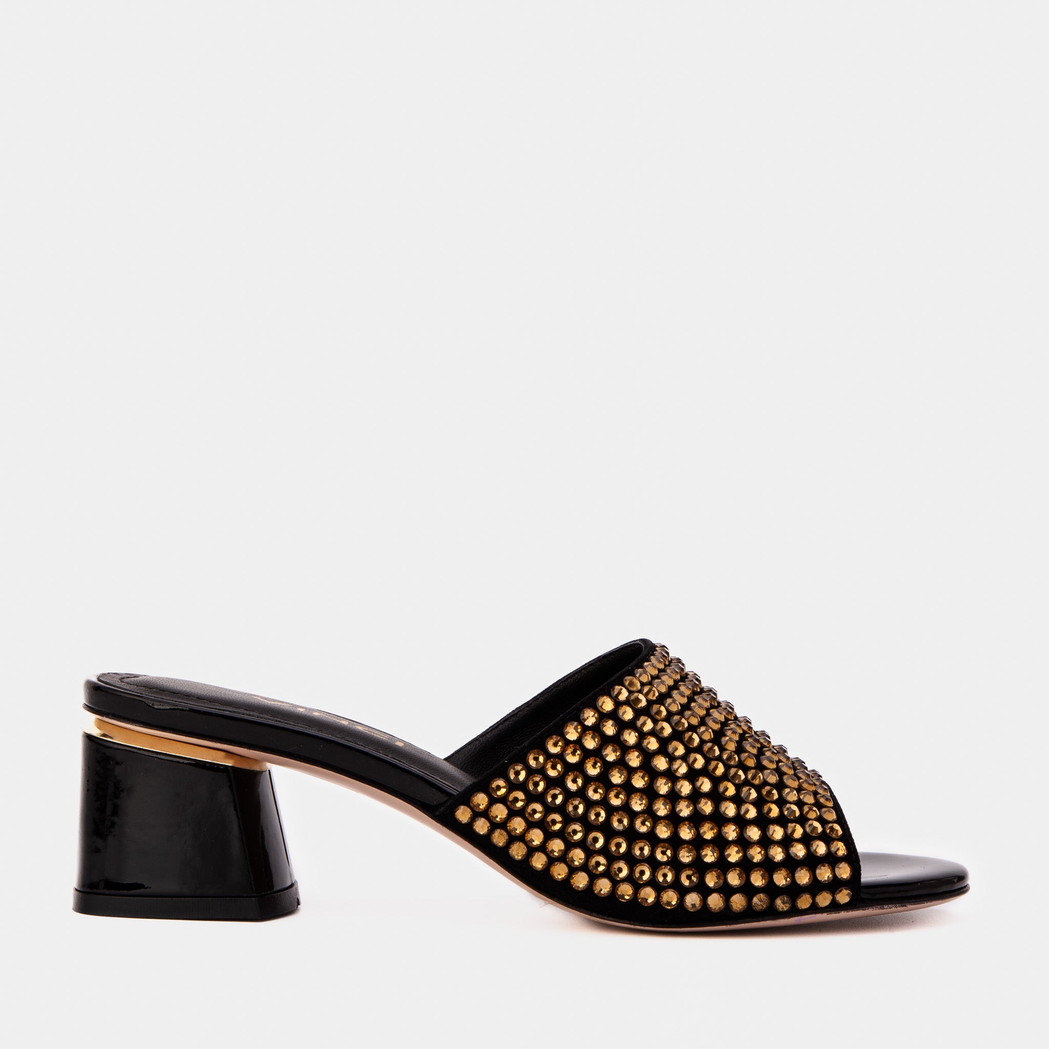 The Ailano Gold Glitter Leather Women Sandal - Glamourous Grace
