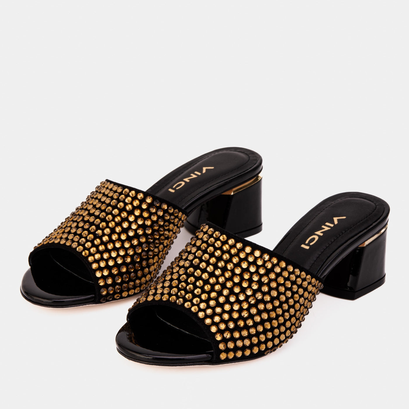 The Ailano Gold Glitter Leather Women Sandal - Glamourous Grace