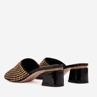 The Ailano Gold Glitter Leather Women Sandal - Glamourous Grace