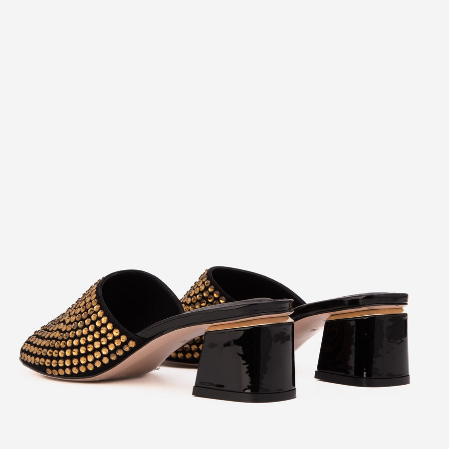 The Ailano Gold Glitter Leather Women Sandal - Glamourous Grace