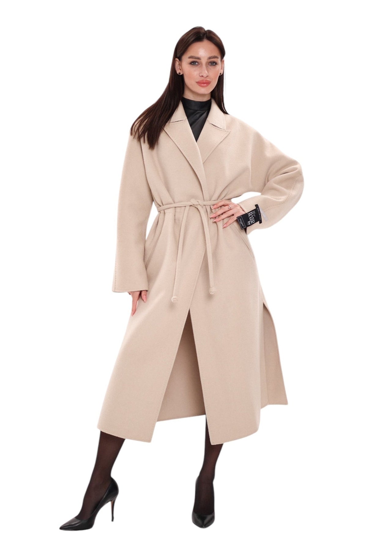 Margaret Premium Lana Wool Cashmere Coat in Royal Creme