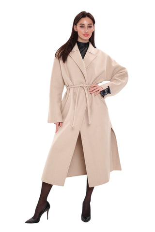 Margaret Premium Lana Wool Cashmere Coat in Royal Creme