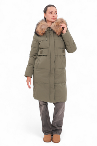 Genuine Fur Trim Bio-Down Fill Coat