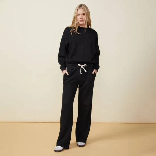 MONROW Teddy Fleece Oversized Straight Leg Sweat - Glamourous Grace