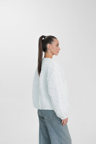 Light Quilted Demi-Season Jacket in White