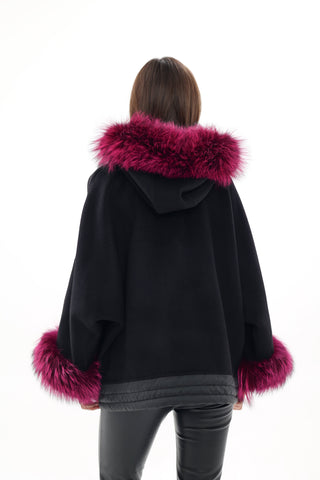 Saga®Furs Silver Fox Cashmere Blend Coat
