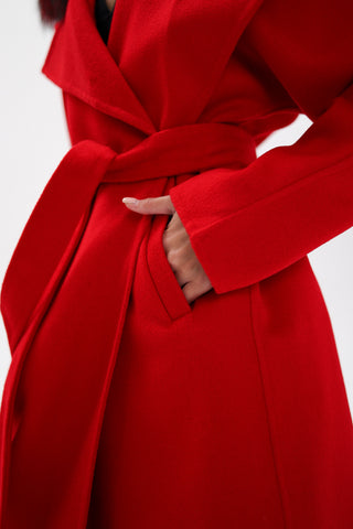 Saga®Furs Silver Fox Wool Alpaca Wraparound Coat