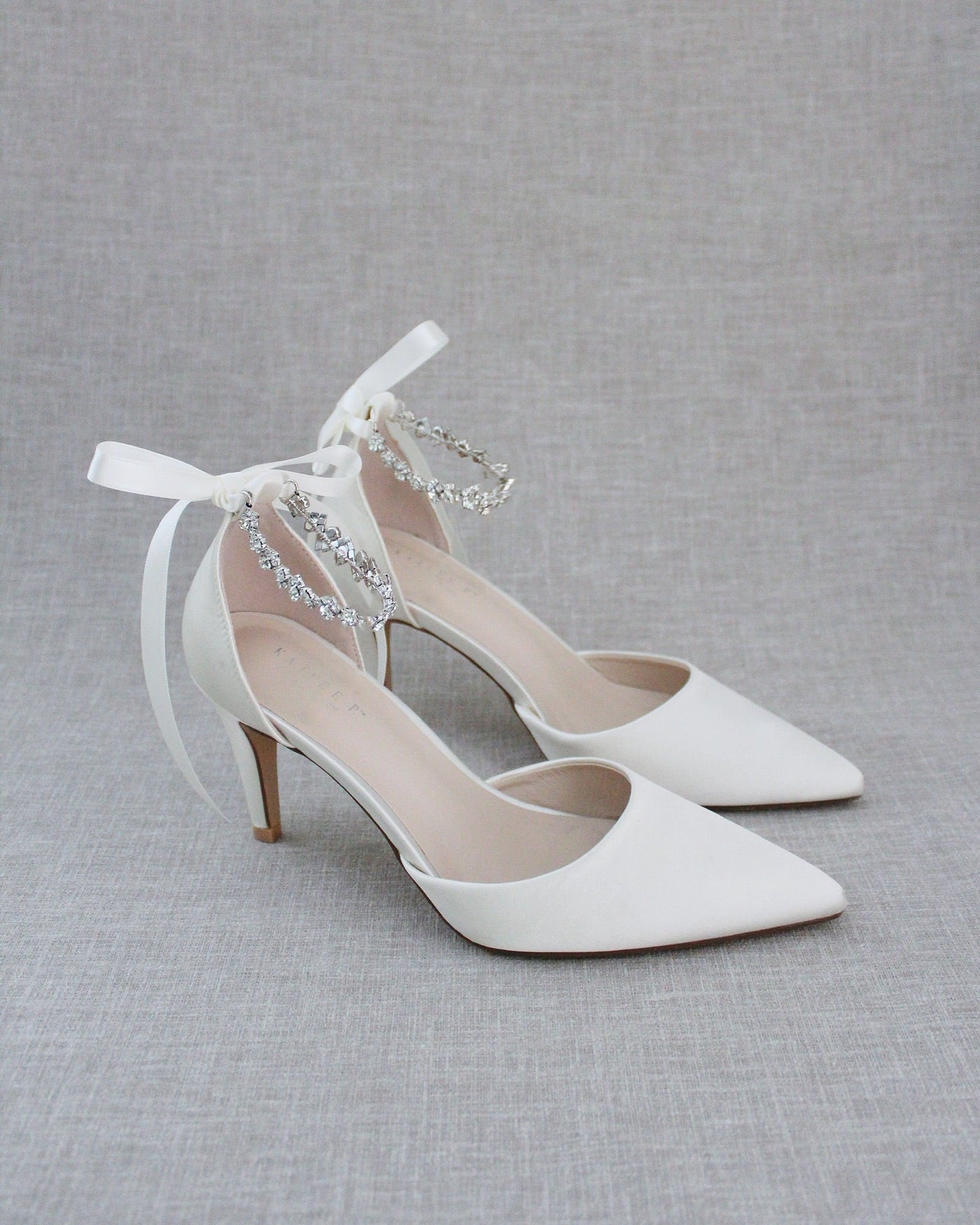 Wedding Pumps with Amaryllis Crystal Strap - Glamourous Grace