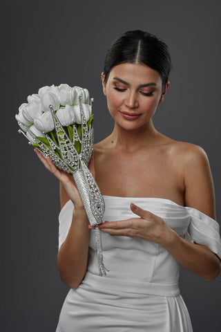 Bridesmaid Bouquet Holder, Bridal Accessories - Glamourous Grace