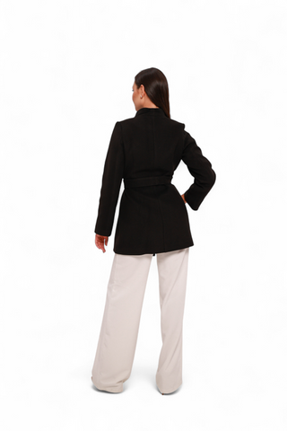 Opera Cashmere Blend Overcoat in Black