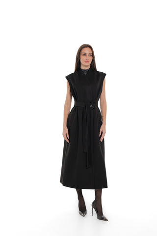 Eileen Cashmere Blend Longline Vest in Black
