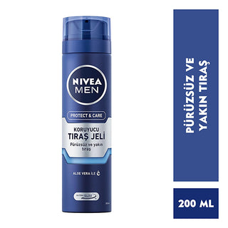 Nivea Men Protect & Care Shaving Gel for Dry Skin - 6.76 fl oz, Dermatologically Tested - Glamourous Grace
