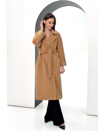 Monique Tailored Cashmere Wool Blend Coat in Bluff