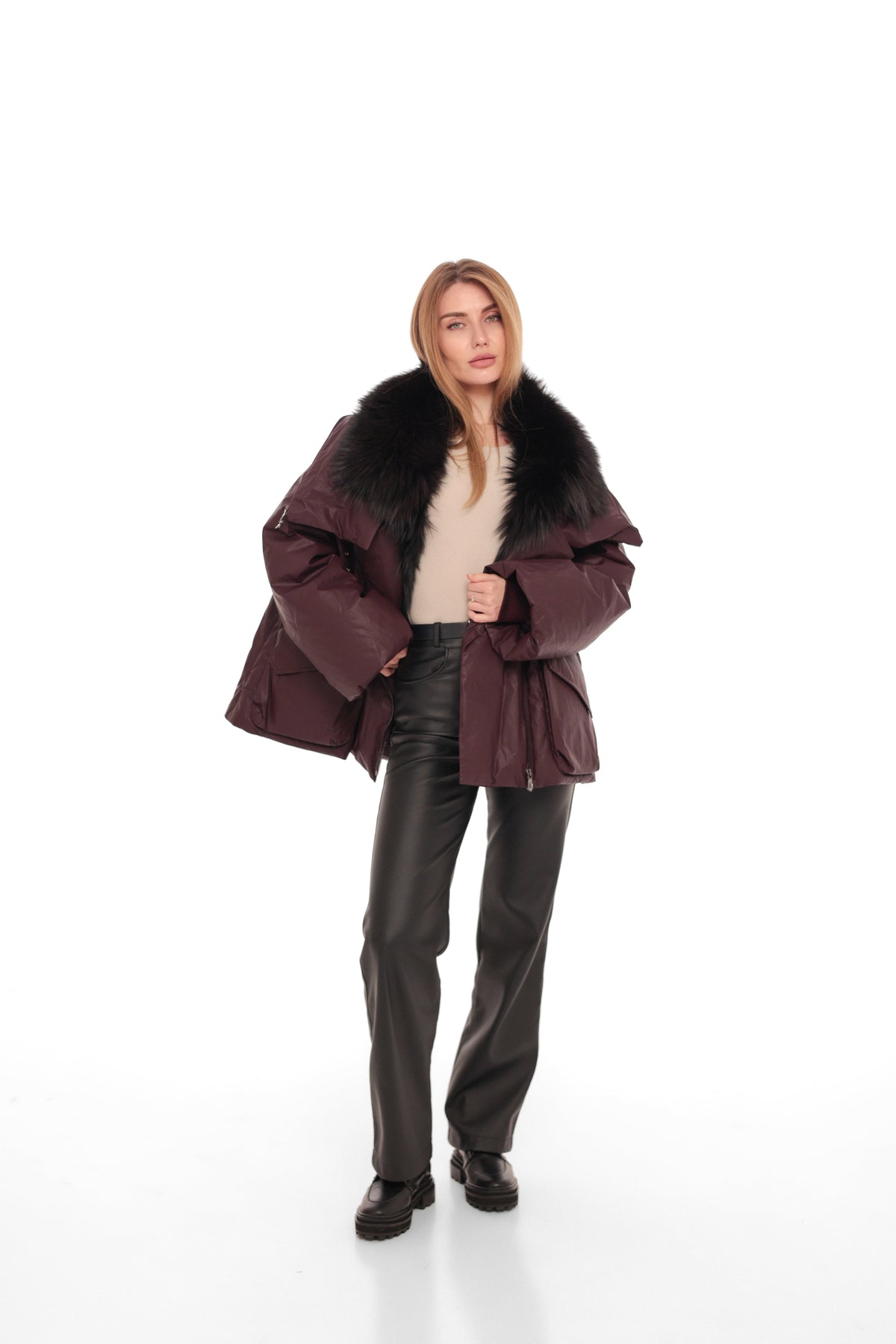 Eloise Genuine Fox Fur Down Coat