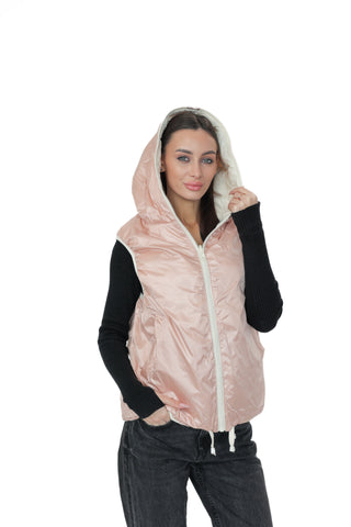 Reversible Light Insulated Vest Powder | Ivory