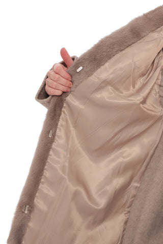 Melia Genuine Mink Fur Virgin Wool Coat