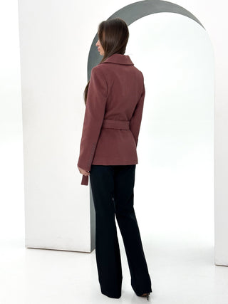 Lyndale Cashmere Wool Blend Coat in Sangria