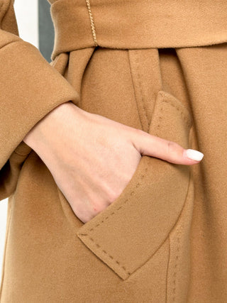 Monique Tailored Cashmere Wool Blend Coat in Bluff