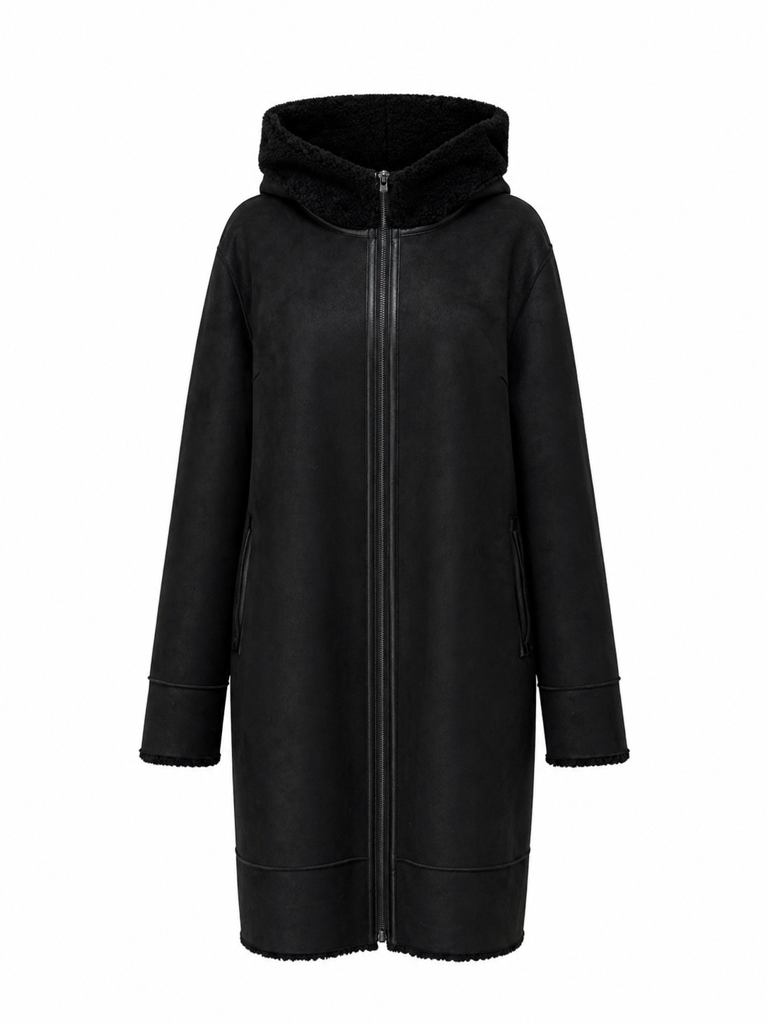 Reversible Faux Fur & Suede Coat