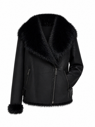 Estella Faux Fur Jacket in Black