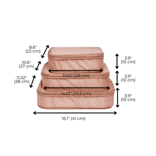 Compression Packing Cubes & Packing Bags – Recycled Nylon – 8-pack – Pink/Blush - Glamourous Grace