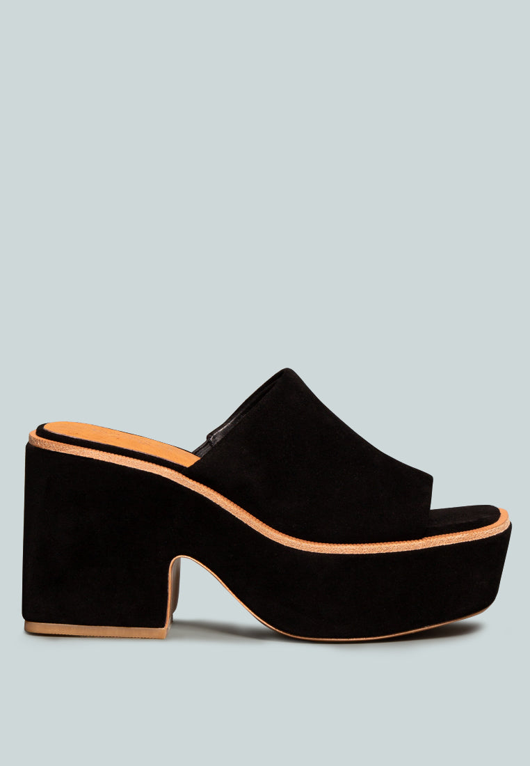 Bardot Fine Suede Handcrafted Platform Slides - Glamourous Grace