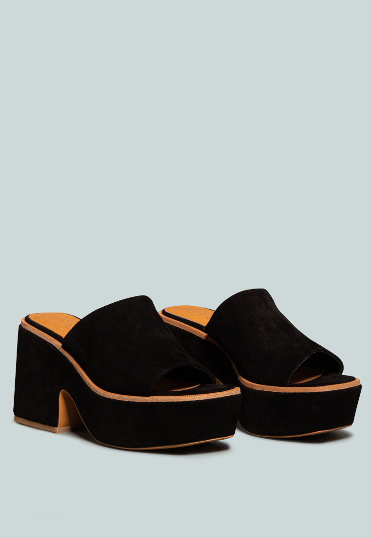 Bardot Fine Suede Handcrafted Platform Slides - Glamourous Grace