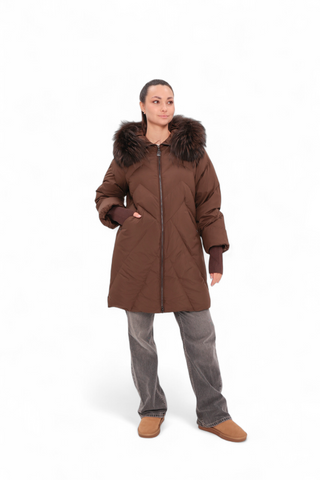 Genuine Fur Trim Down Fill Coat