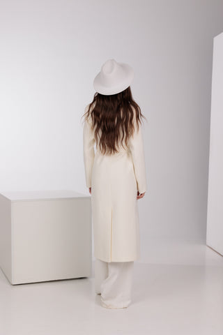 Pre-Order. Re-Stock Ships September 30. Astoria Classic Wraparound Wool Blend Overcoat in Ivory