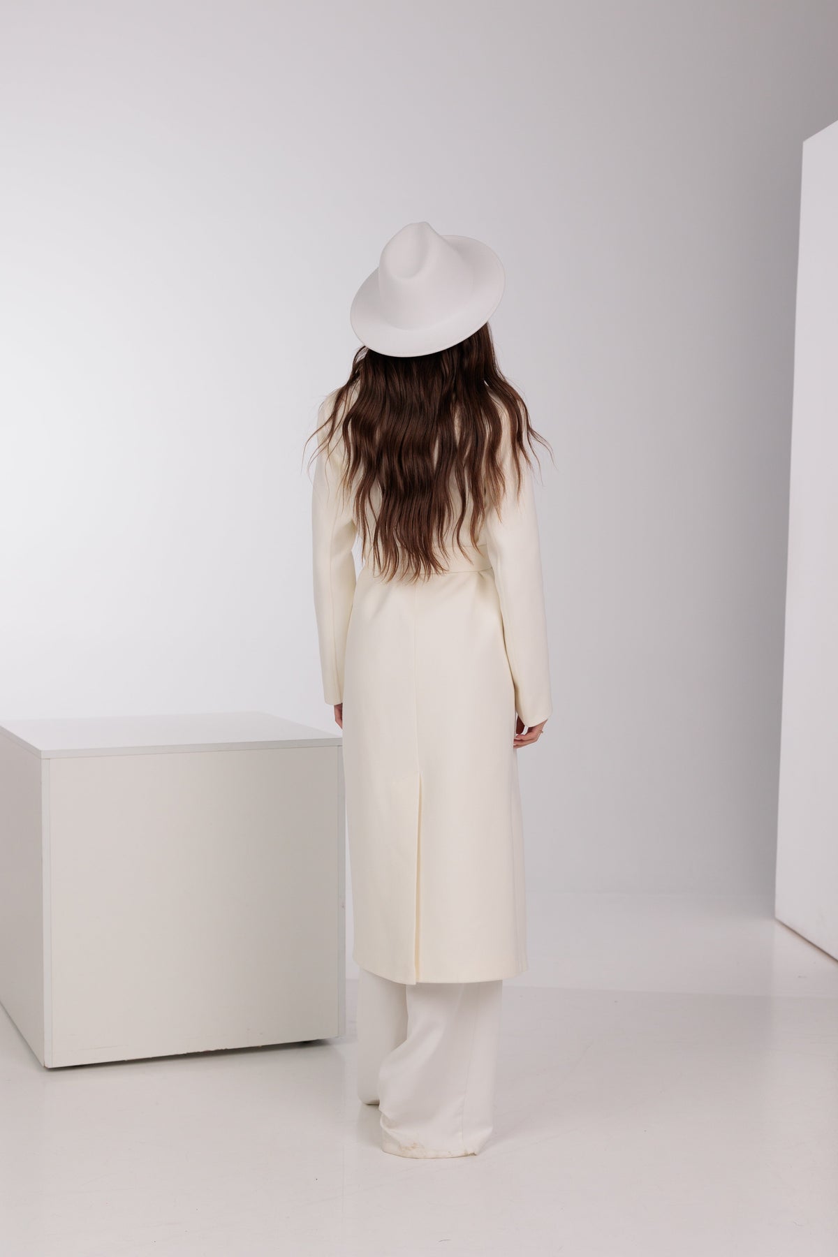Pre-Order. Re-Stock Ships September 30. Astoria Classic Wraparound Wool Blend Overcoat in Ivory