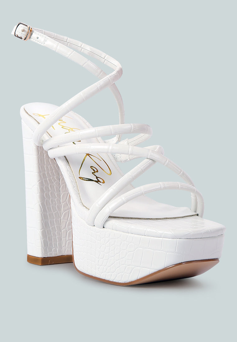 Beam Tips Strappy Chunky Platform High Heel Sandals - Glamourous Grace