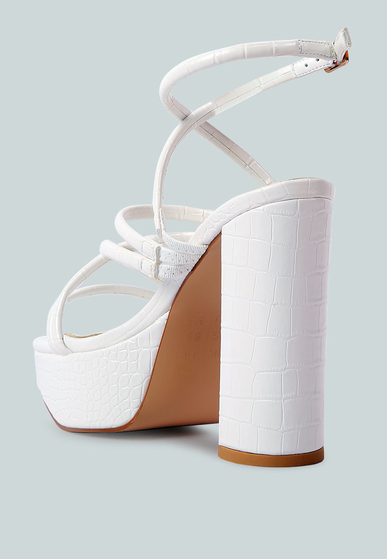 Beam Tips Strappy Chunky Platform High Heel Sandals - Glamourous Grace