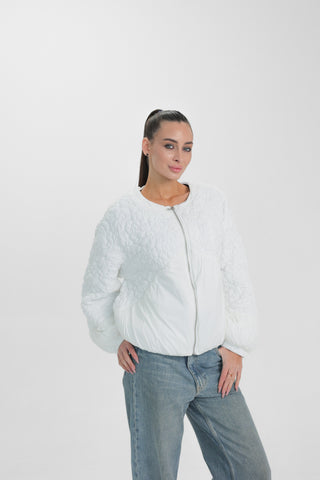 Light Quilted Demi-Season Jacket in White