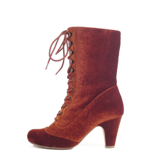 Claire Velvet Victorian Booties - Glamourous Grace
